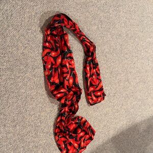 Red and Black Chili Patterned Women's Scarf